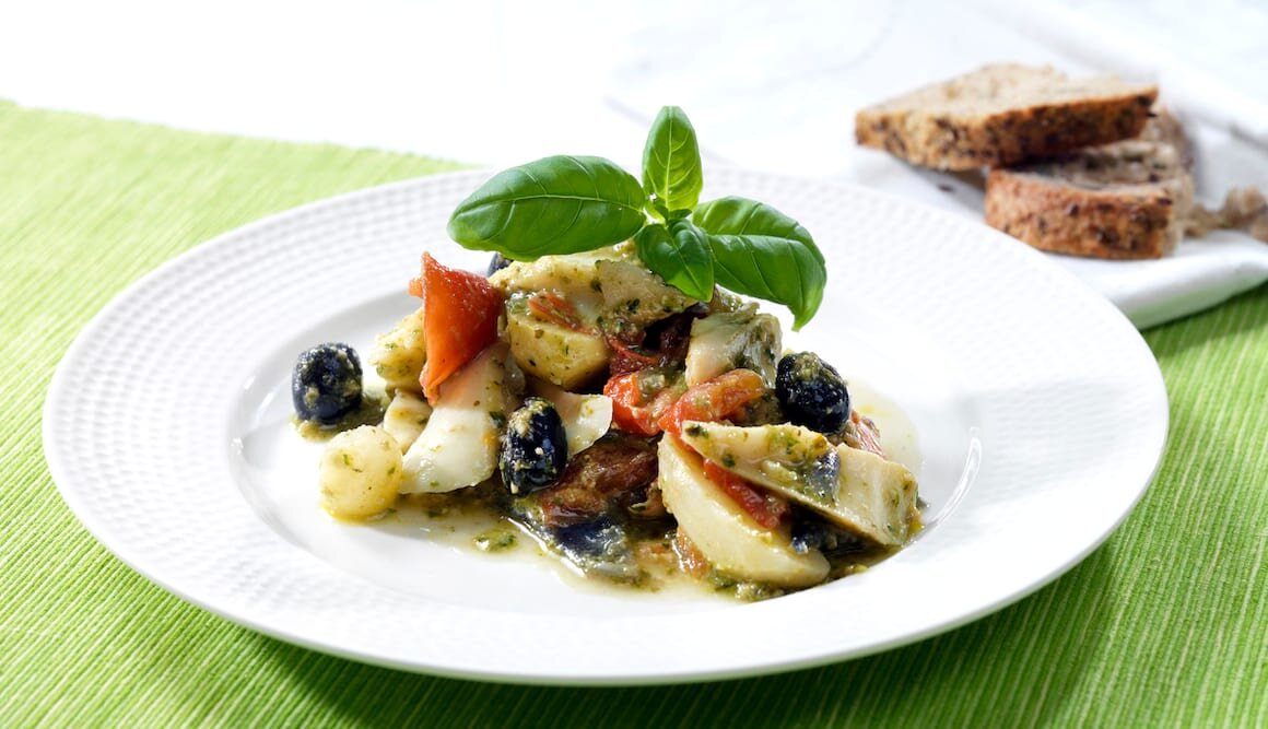 Tørrfiskgryte med pesto