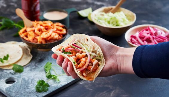 Fish tacos med reker