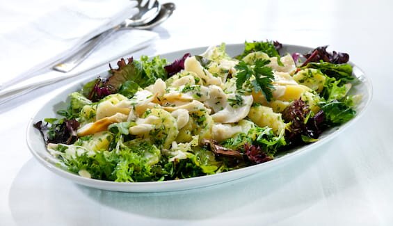 Salat med klippfisk og poteter