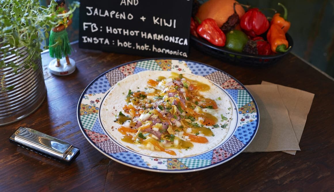 Sild i tortillas med habanerosaus