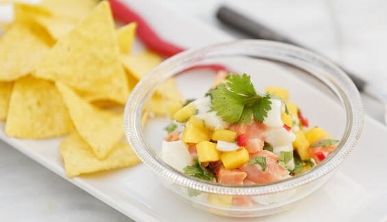 Ceviche med ørret og kveite
