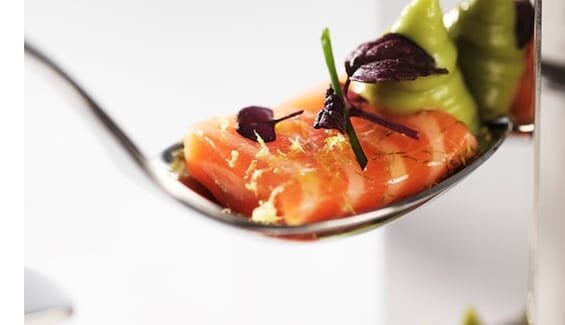 Råmarinert ørret med avokadokrem