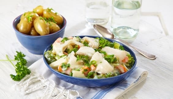 Frikassé med rødspette