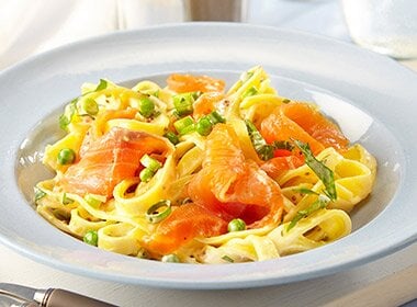 Røkt ørret med pasta