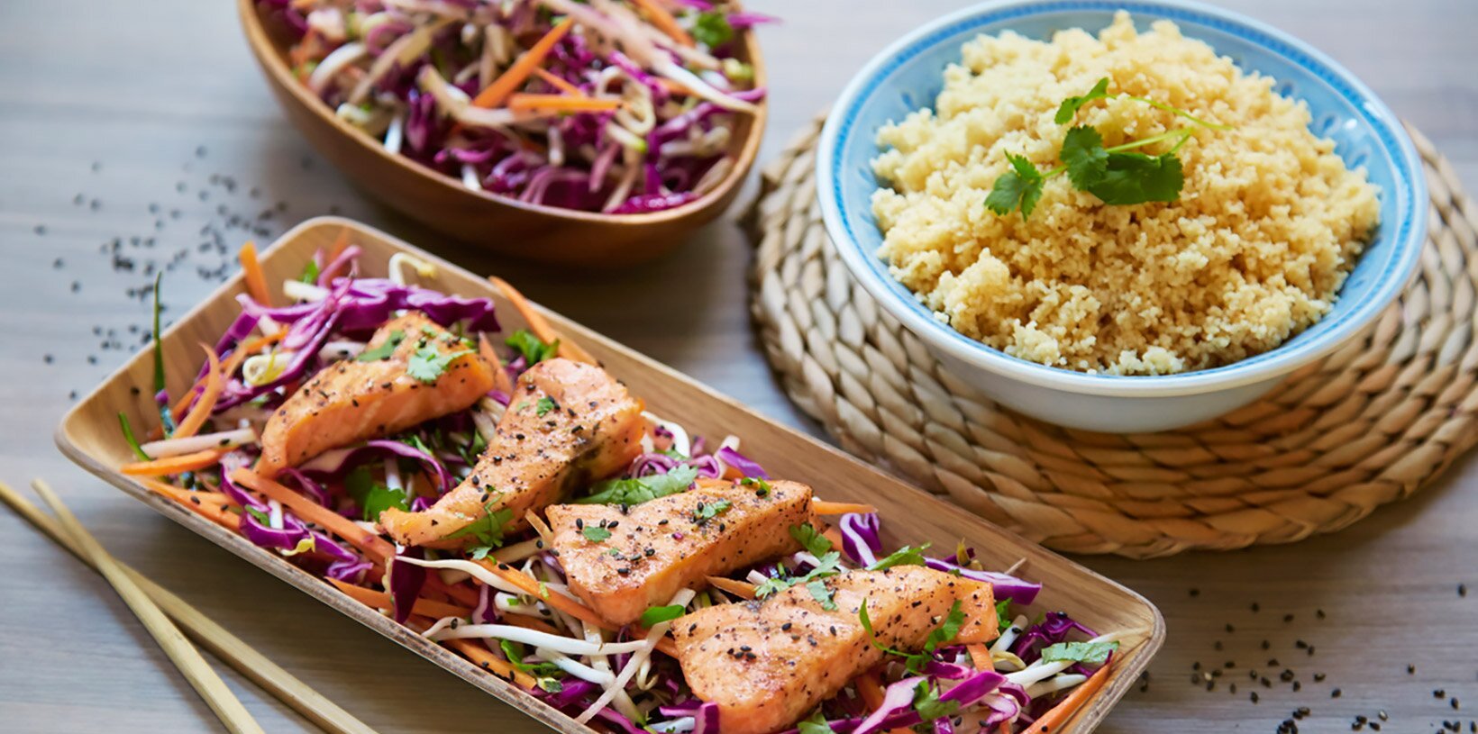 Ørret med thaisalat og fullkornscouscous