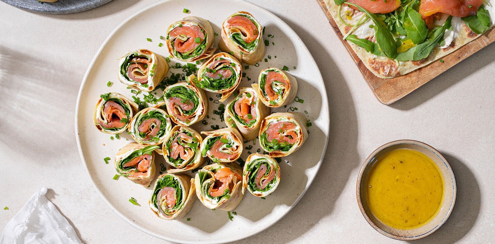 Røkt ørret i potetlefse med snøfrisk