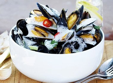 Blåskjell med asiatisk smak