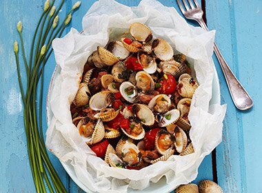 Grillpakke med hjerteskjell