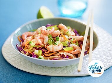 Asiatisk wok med reker