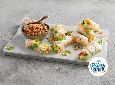 Vietnamesiske ferske vårruller med reker