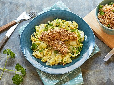 Hysepinner med syrlig kinakål