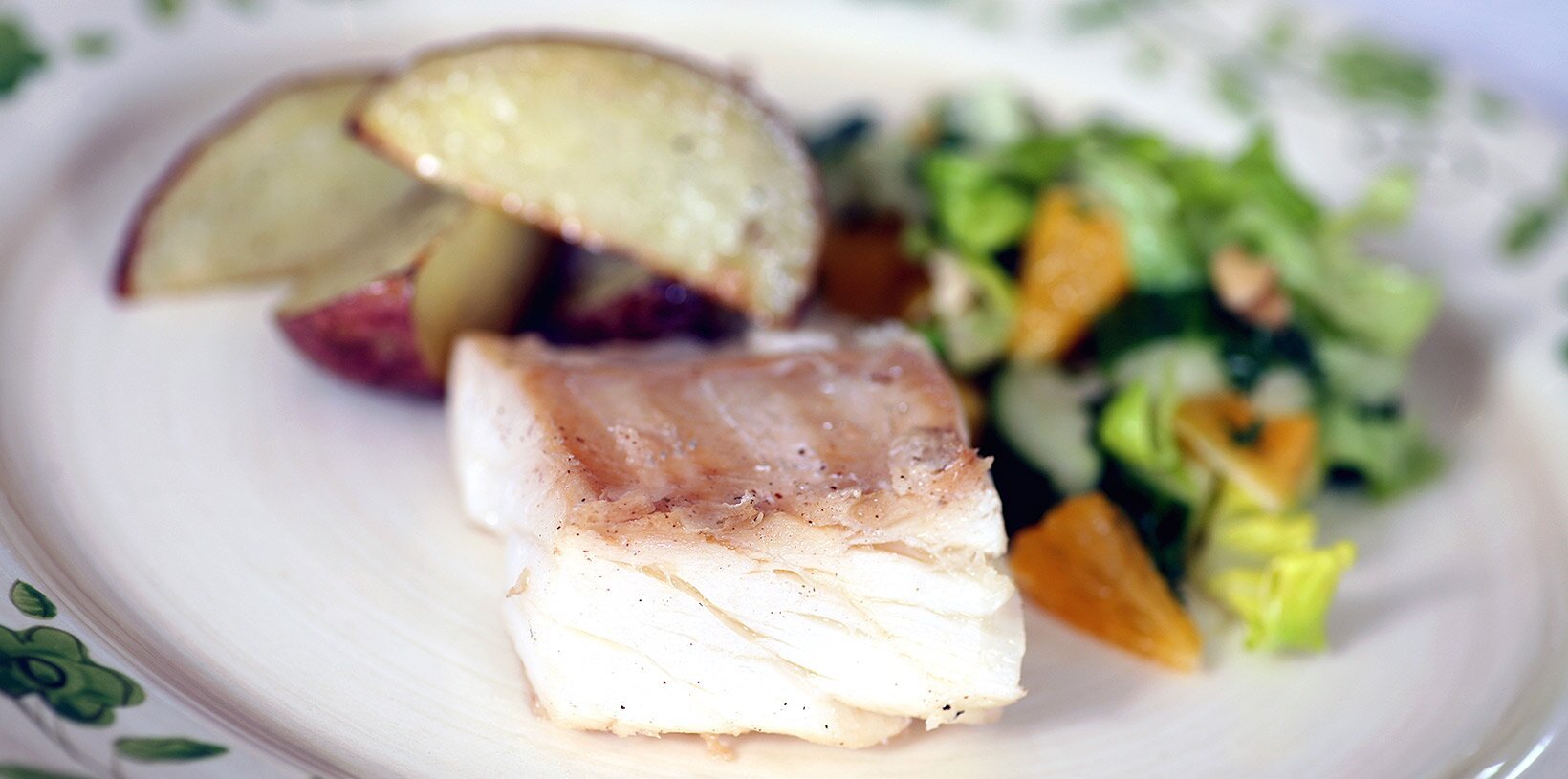 Klippfisk med råstekte poteter