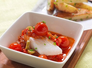 Klippfisk med tomatsaus