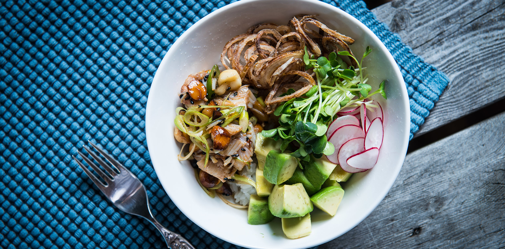 Poke bowl med krabbe