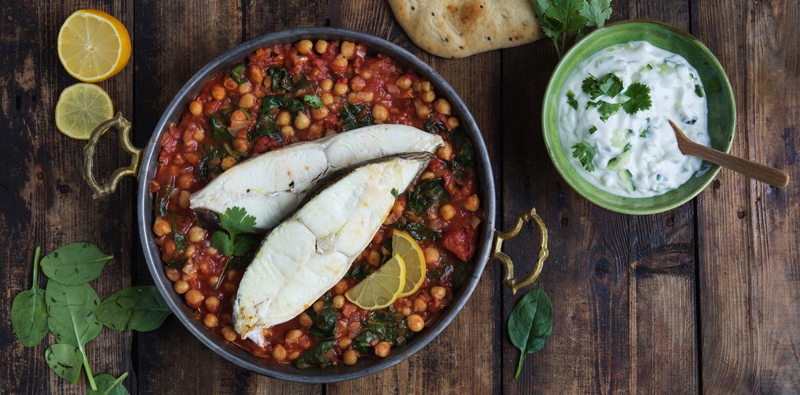 Indisk chana masala med kveite