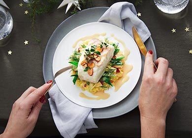 Kveite med godt tilbehør til jul