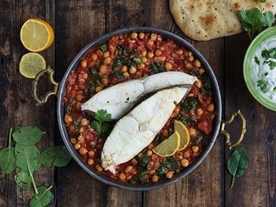 Indisk chana masala med kveite