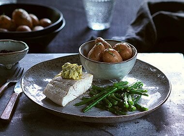 Kveite med ingefærsmør