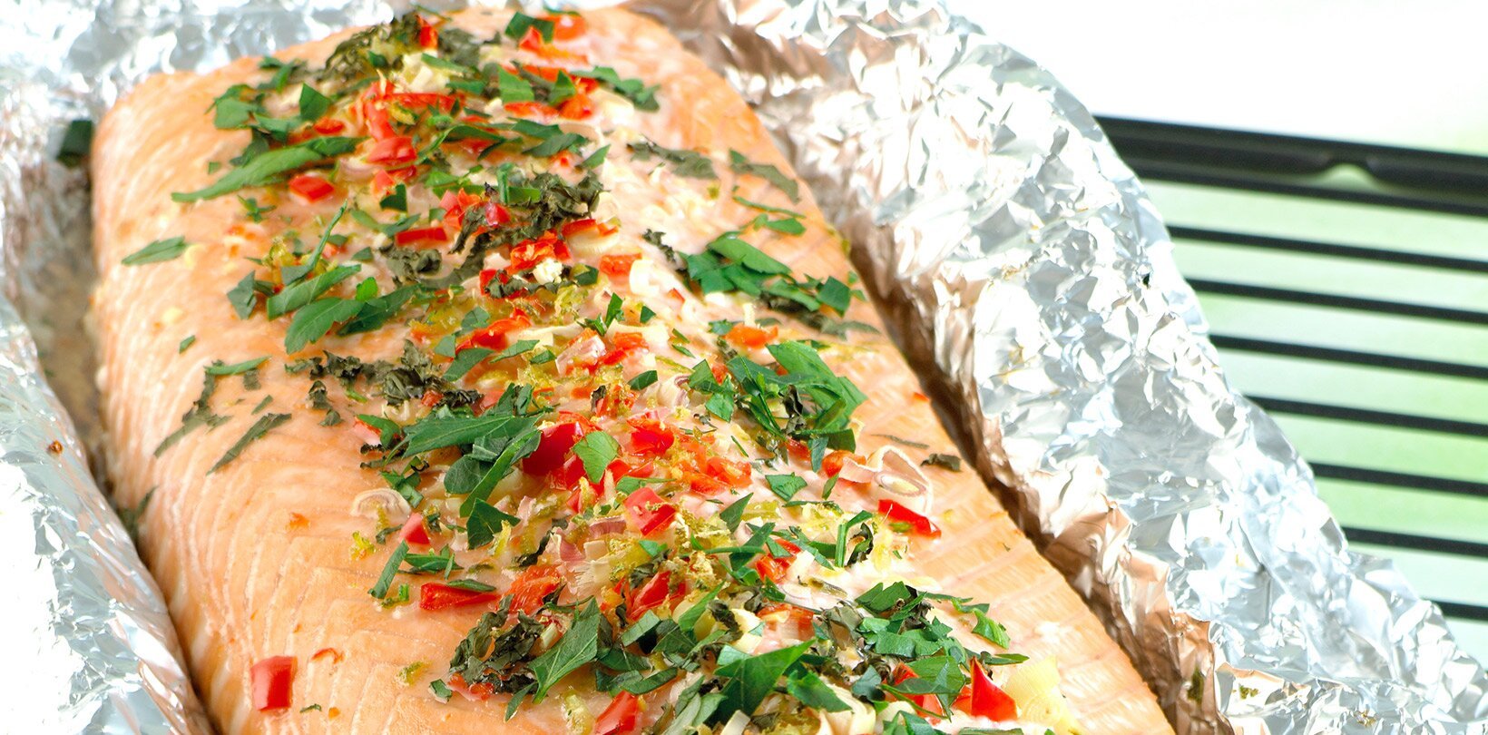 Hel grillet laksefilet