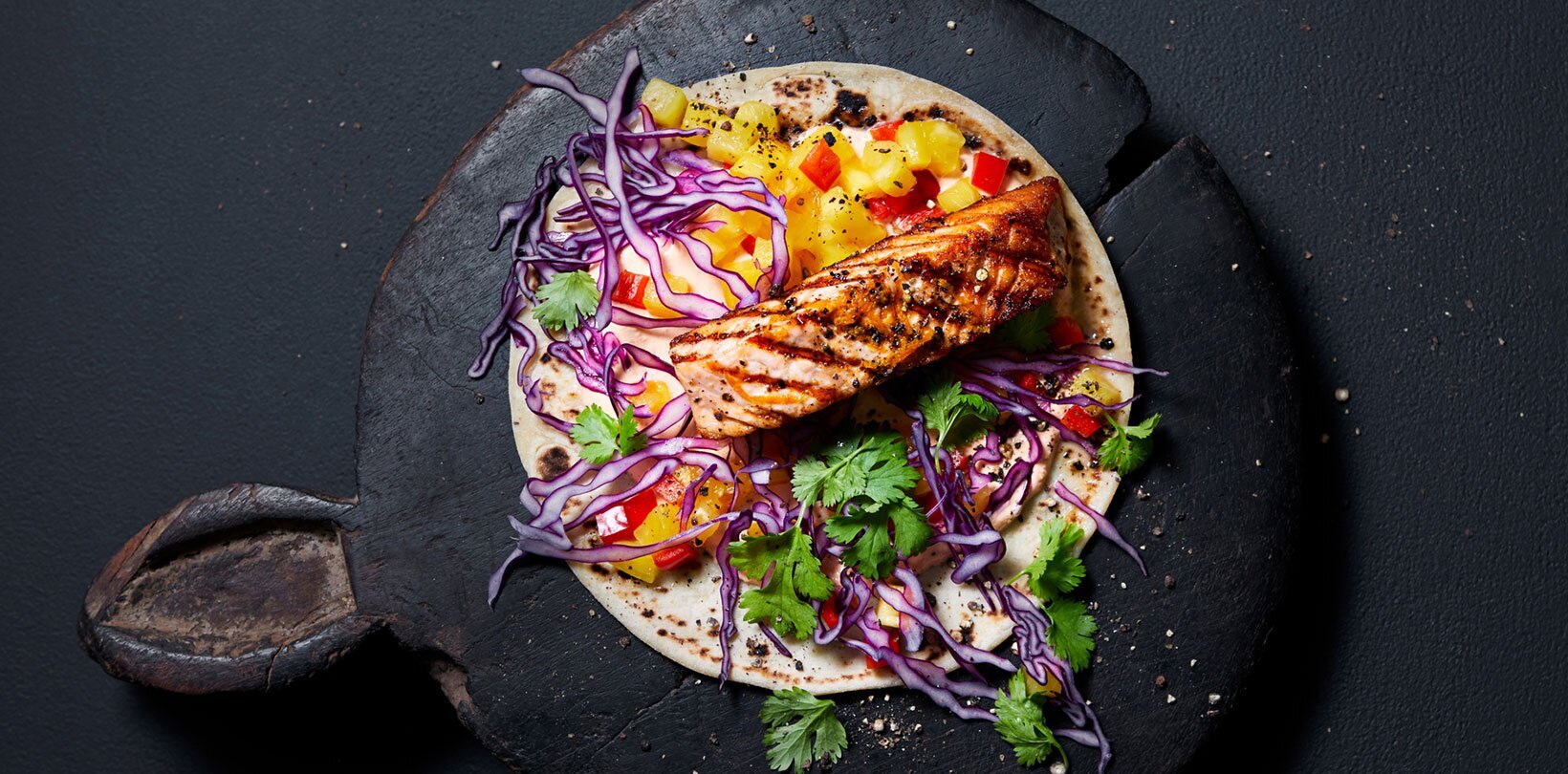 Honningmarinert laks i wrap