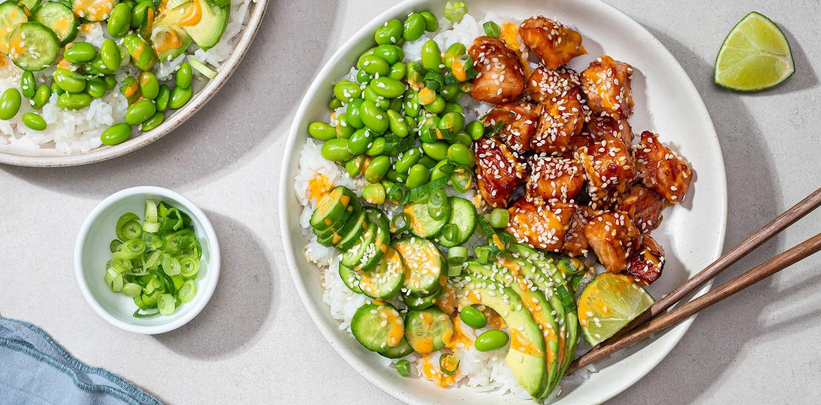 Laksebowl tilberedt i airfryer