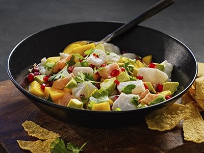 Ceviche av torsk og laks