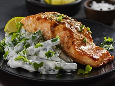 Honning-og dijonmarinert laks