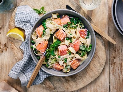 Creamy tagliatelle med laks