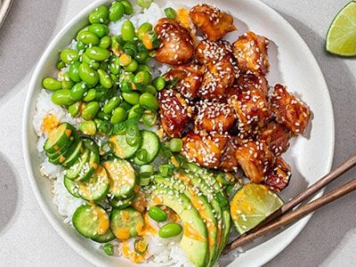 Laksebowl tilberedt i airfryer