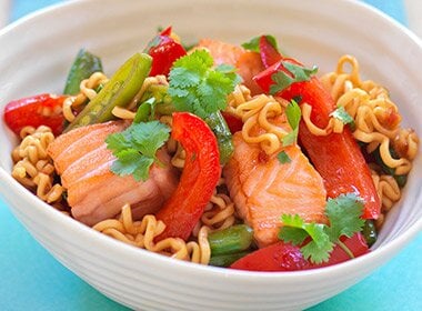 Sweet chili wok med laks