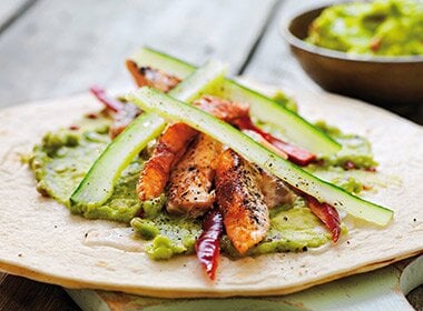 Wrap med grillet laks