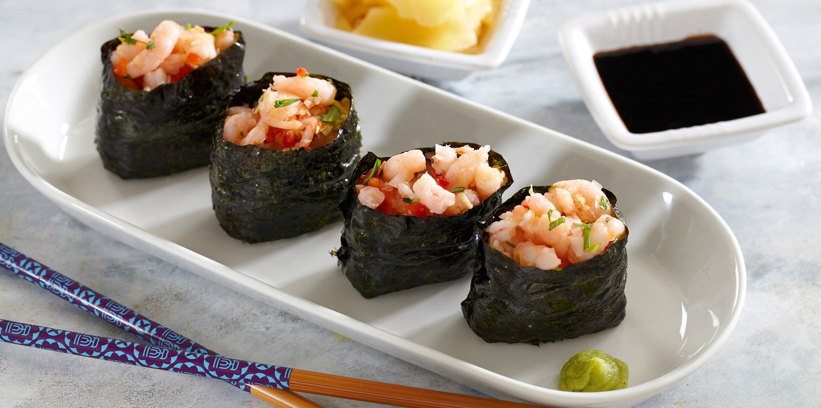 Gunkan sushi med reker