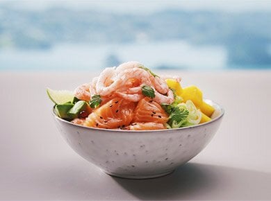 Poke med laks og reker