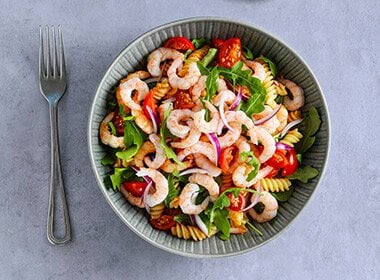 Pastasalat med reker