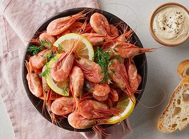 Reker med brød og aioli