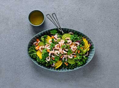 Rekesalat med mango og avokado