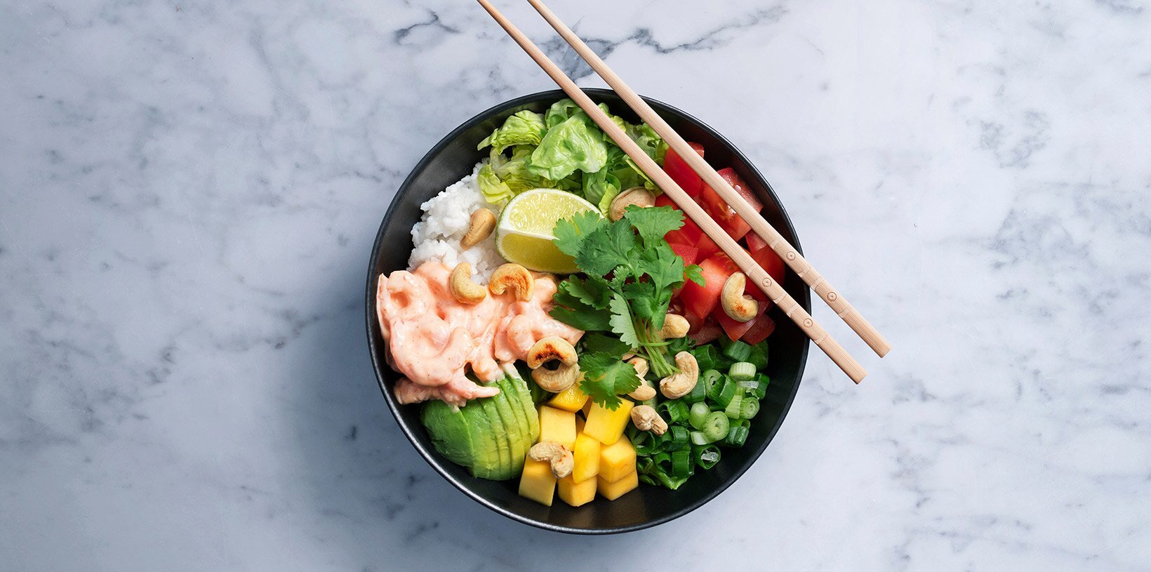 Poke med spicy reker 