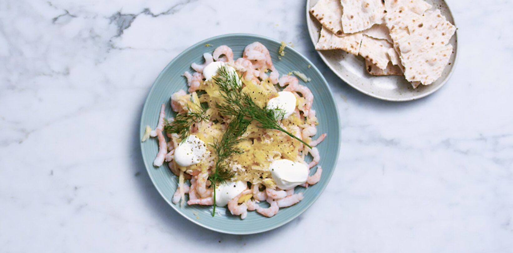 Reker med pepperrot og eple