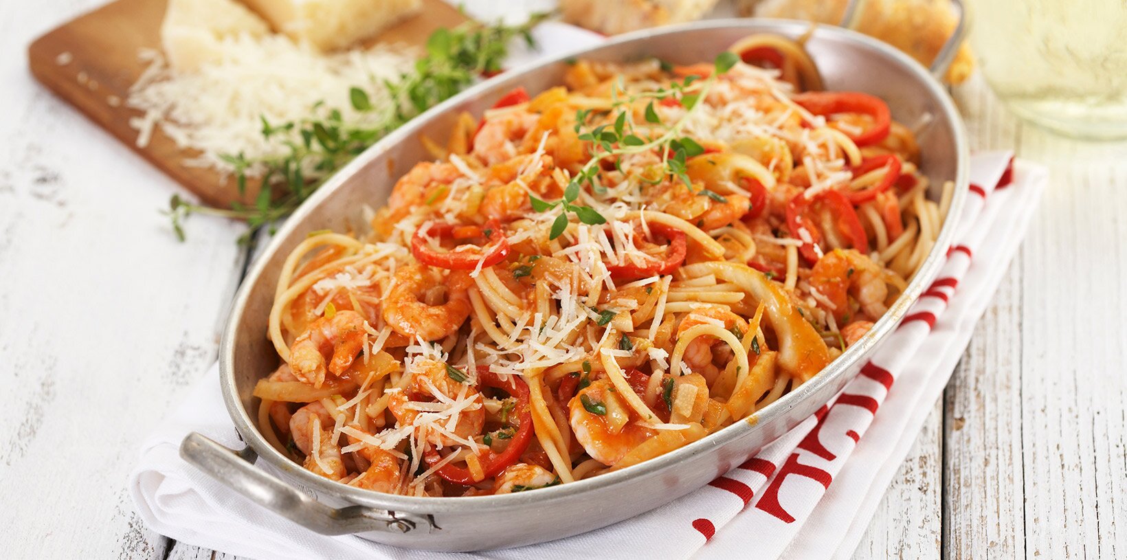 Spaghetti med reker og fennikel