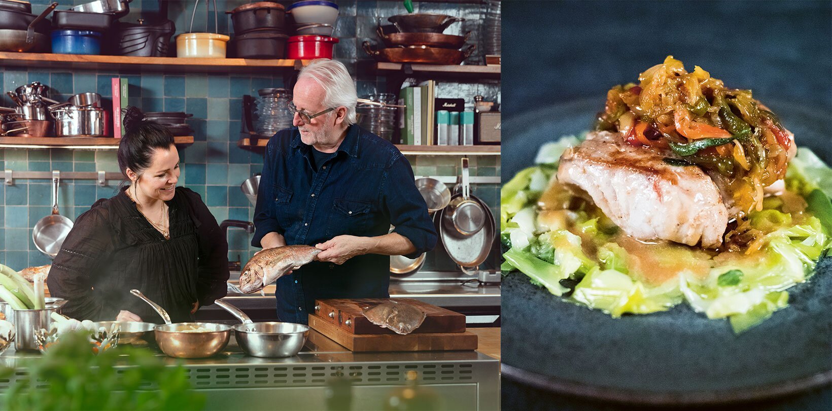 Seifilet med baskisk paprika