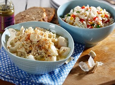 Sei i curry med grønnsaksris