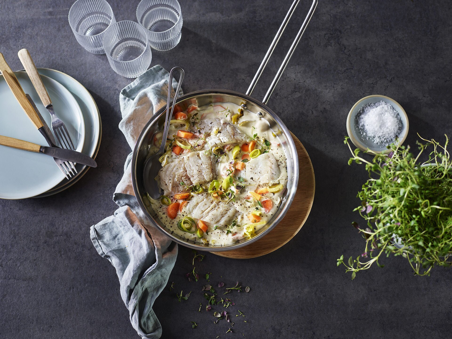 Seigryte med gulrot og purre