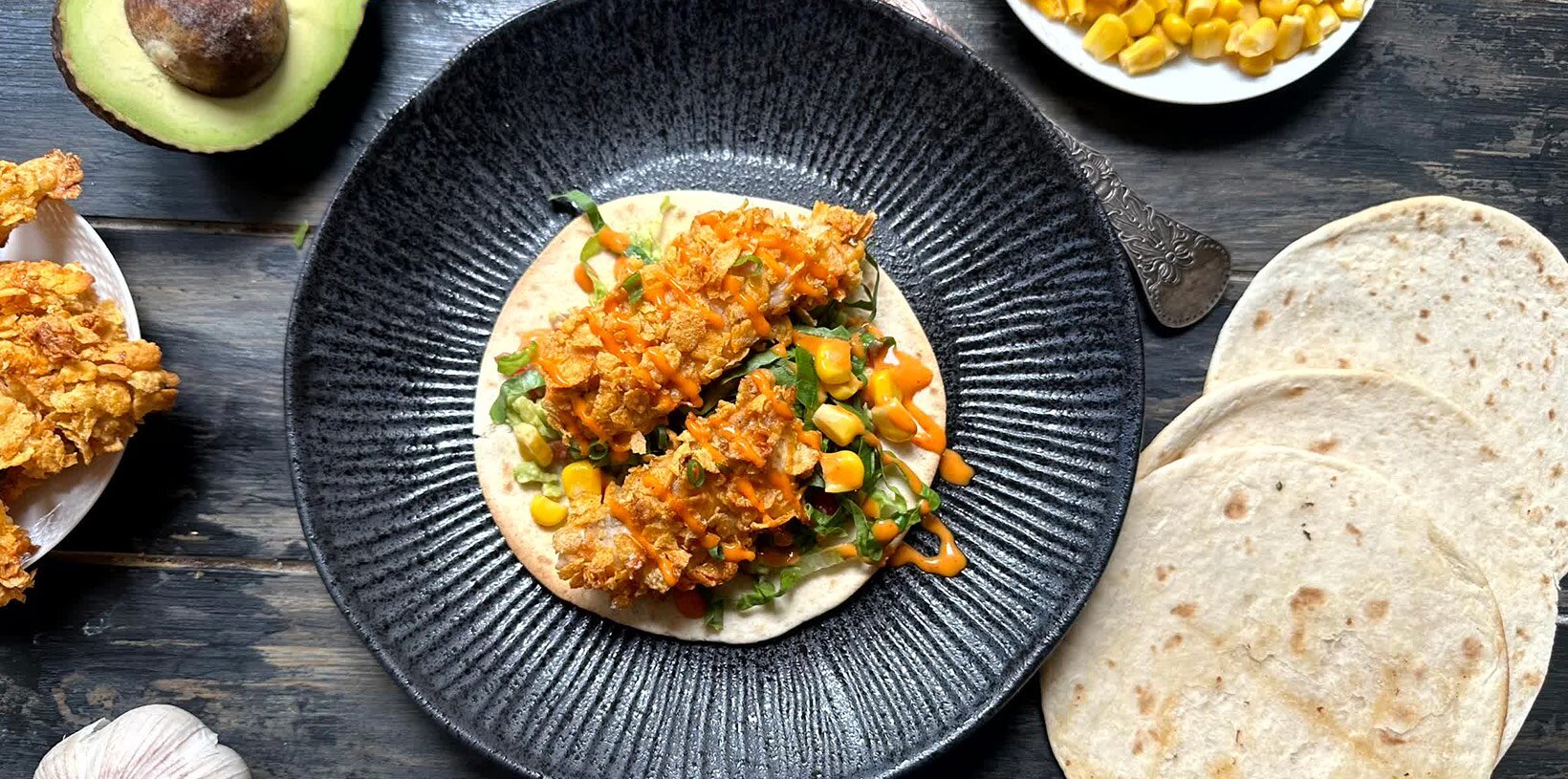 Sei i wrap med cornflakes