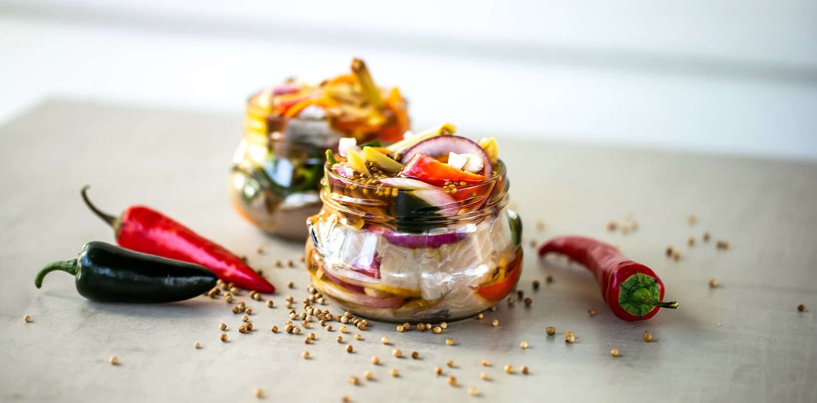 Asiatisk sild på glass