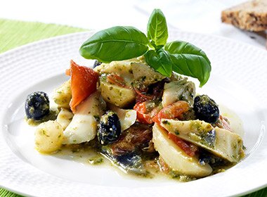 Tørrfiskgryte med pesto