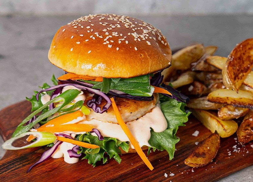 Fiskeburger med smaker fra Thailand