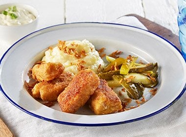 Sprøstekt torsk med potetmos