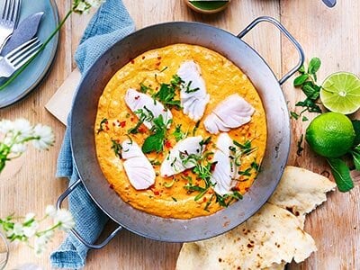 Rød curry med torsk