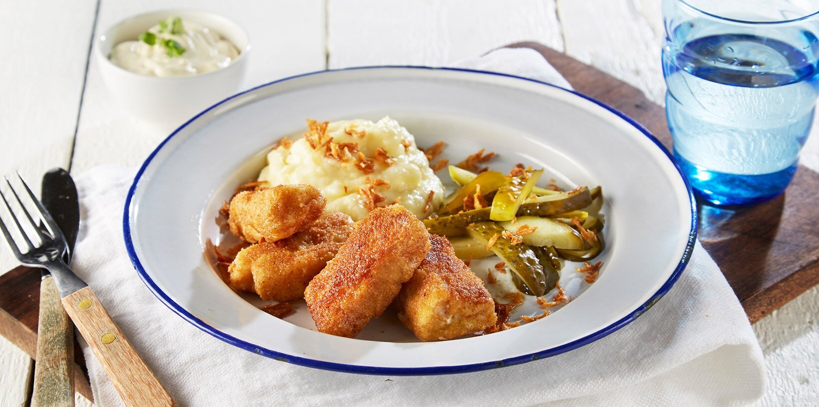 Sprøstekt torsk med potetmos