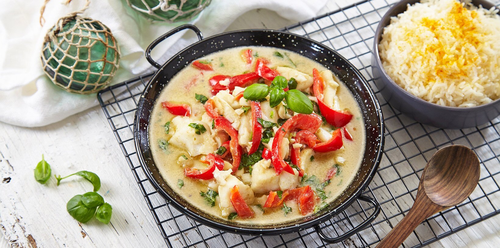 Torsk i grønn curry